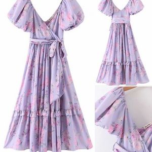 Puff Sleeve Floral Dress - Yvonne & Love